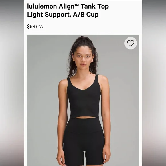 Lululenon Align Tank Black Size 6 - Picture 3 of 4